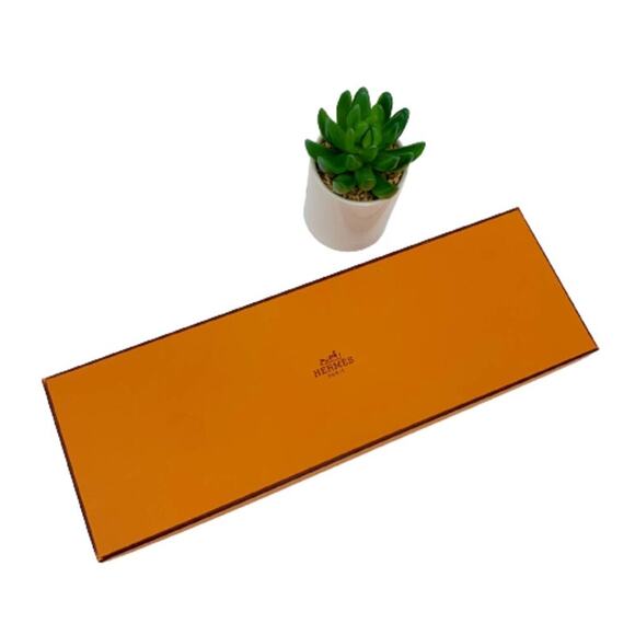 Hermes Paris Gift Box  Scarf / Tie Storage Tie Box Size 14” X4.5 - Picture 1 of 6